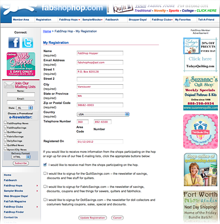 Member Area Registration