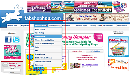 FabShop Hop List of Shops