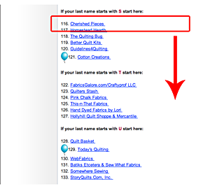 FabShop Hop List of Shops