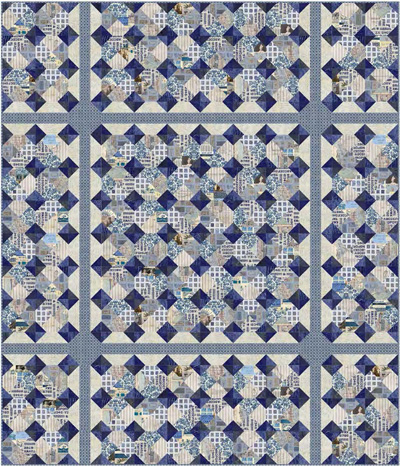 Tiled in Indigo Quilt