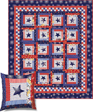 Patriotic Stars Quilt & Star Bright Pillow