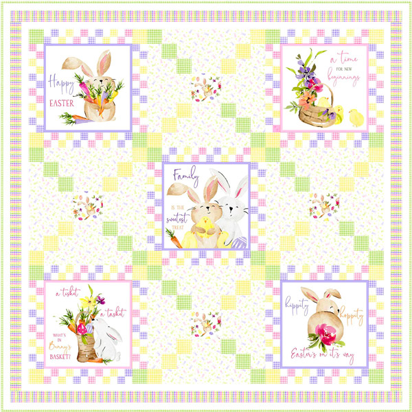 Hoppy Easter White Quilt