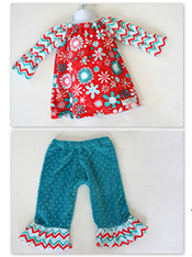 Cuddle Bouquet Peasant Dress and Ruffle Pants