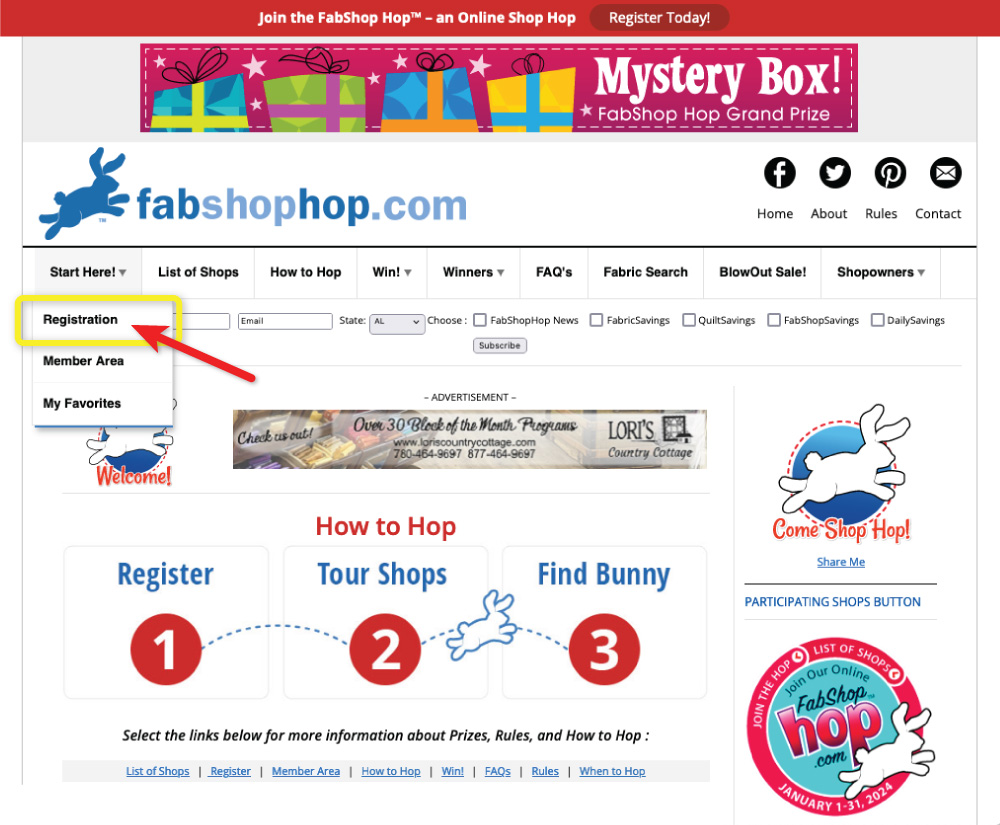 Fabshop Hop Registration